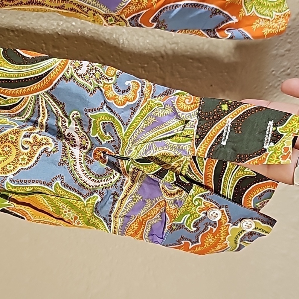 Craig Taylor Ruffle Mosaic Print Button Down Shirt - image 2